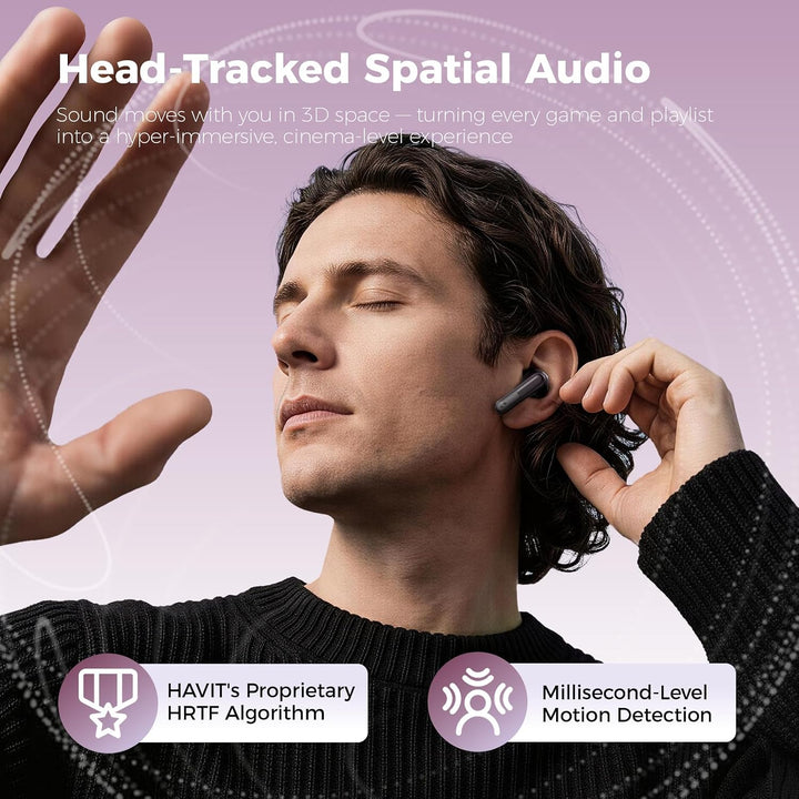 havit Adaptive Hybrid ANC Wireless Earbuds, Bluetooth 15,2 cm Ohr-Kopfhörer, IP54 3D Bass Stereo Wir