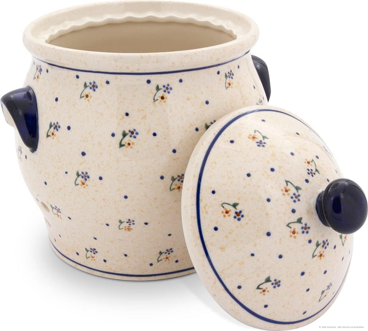 Bunzlauer Keramik Kartoffeltopf/Mehrzwecktopf/Keramiktopf 5 Liter Dekor 111