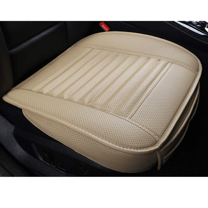 LUOLLOVE Autositzbezüg PU Leder Bambus-Kohle-atmungsaktiv kompatibel für 90% Modelle Vordersitz,1Stü