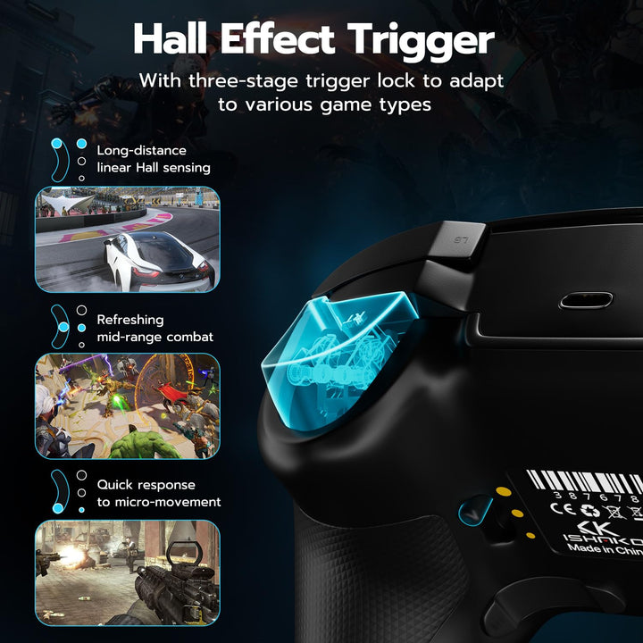 CHENGDAO 2,4G kabelloser Controller für PC/Windows/Switch/OLED/Lite/Android, Gamepad mit Hall-Effekt