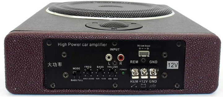 Futchoy 12V 600W Bass Subwoofer Auto Edelstahl Ultradünner KFZ,8-Zoll-Hochleistungs-Aktiv-Subwoofer,