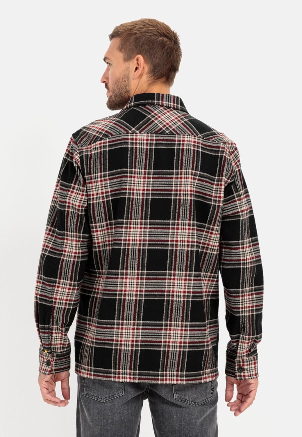 camel active Herren Flanell Overshirt im Karomuster L Anthra, L Anthra