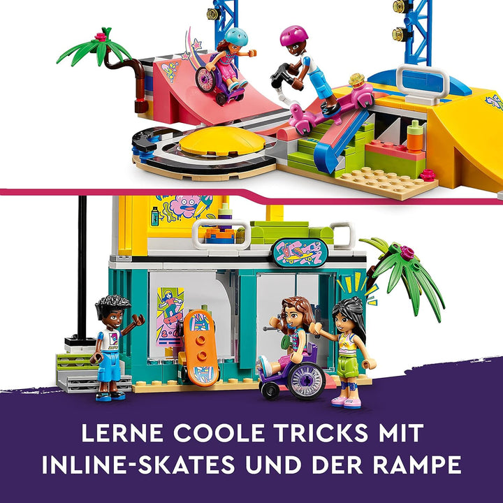 LEGO 41751 Friends Skatepark, Skateboard-Spielzeug für Mädchen und Jungen ab 6 Jahren, Mini-Puppen S