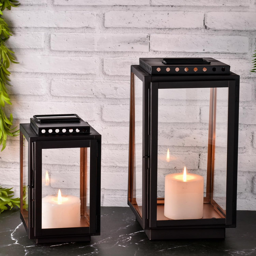 Marrakesch 2er Set Gartenlaterne Laterne 34,5cm & 24cm | Laternen für Draussen Jona modern als Garte