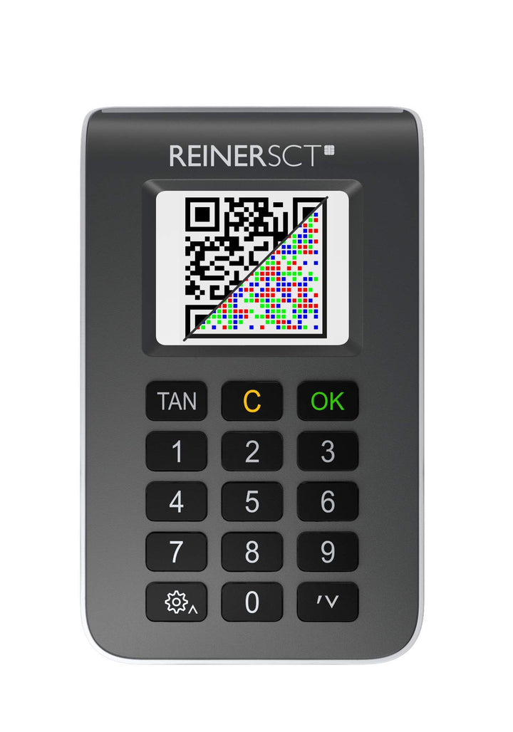 REINER SCT tanJack photo QR I Chip chipTAN-Tan Generator für Online Banking Schwarz, Schwarz