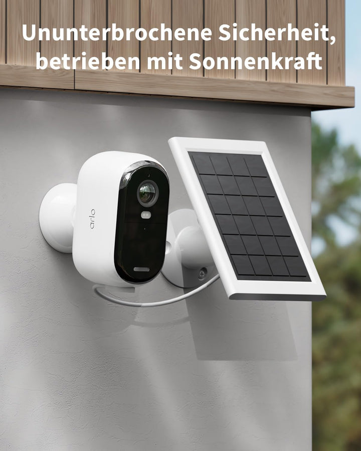 Arlo Essential 2 HD Überwachungskamera Aussen & 3x Solar, Kabellos, 1080p Video, Farbnachtsicht, Lic