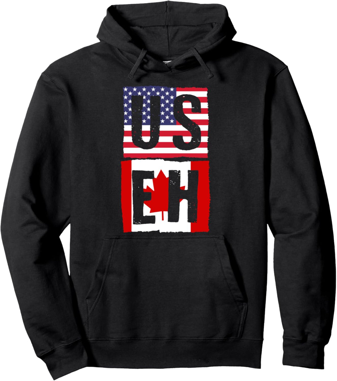 Kanadische Flagge Ahornblatt USA Flagge USEH Kanada Pullover Hoodie