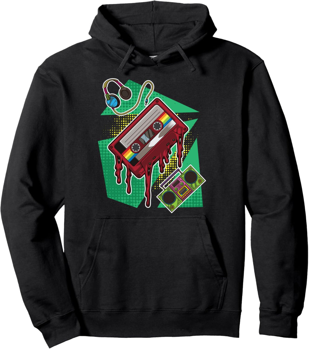 90er Jahre Outfit Audiokassette 90er Party Retro Farben Pullover Hoodie