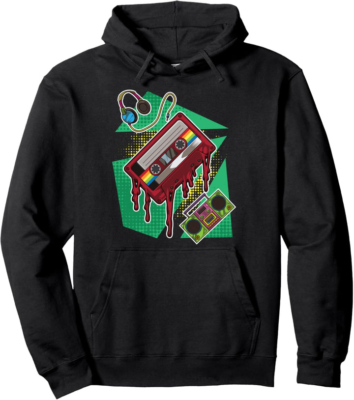 90er Jahre Outfit Audiokassette 90er Party Retro Farben Pullover Hoodie