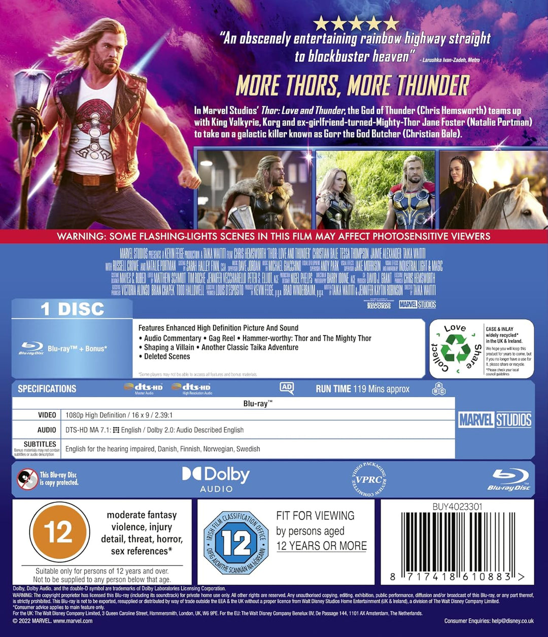Thor - Love &amp; Thunder [Blu-ray] [UK Import], Blu-ray