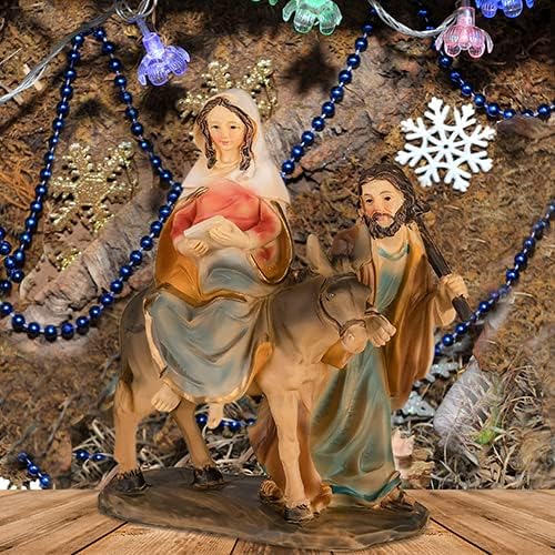 Krippenblock Herbergssuche/Krippenfiguren Maria und Josef auf Esel aus der Suche nach Einer Herberge