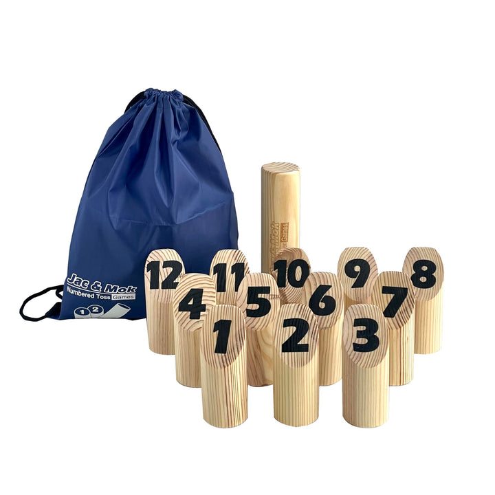 Number Kubb Toss Game Stick Wurfspiel aus Hartholz (mit Tragetasche, Hinterhof) Backyard Wood, Backy