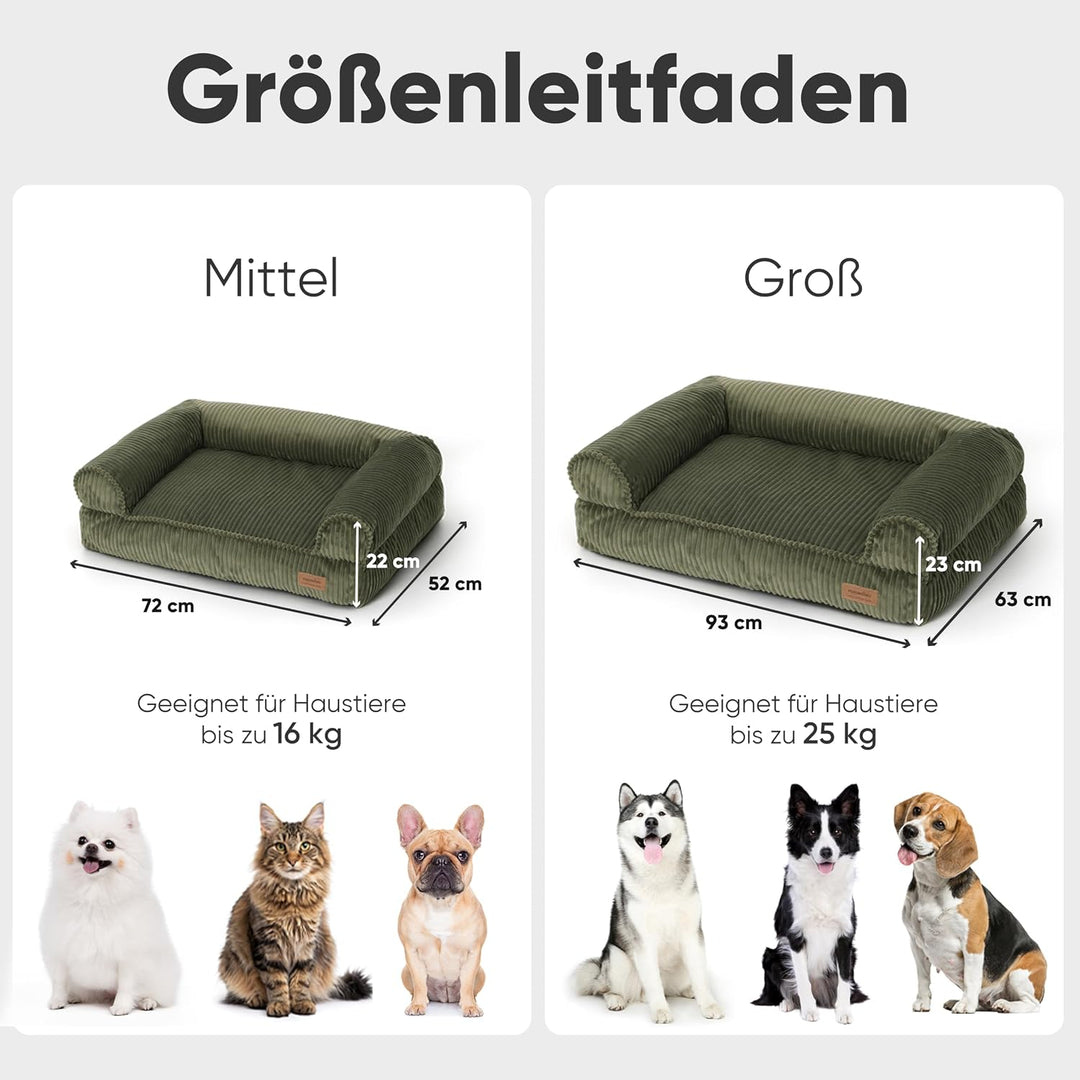 FUKUMARU Katzensofa Bett, Corduroy Gemütliches Katzenbett für drinnen mit abnehmbarem waschbarem Bez