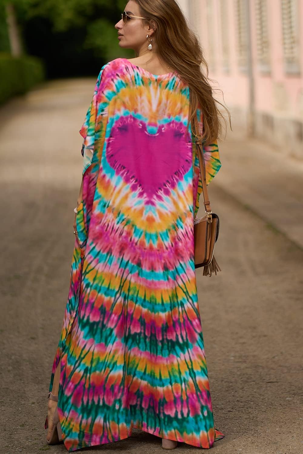 YouKD Damen Sommer Bohemian Lang Kaftan Ethnisches Muster Maxikleid Beach Bikini Cover Ups Sunblocke