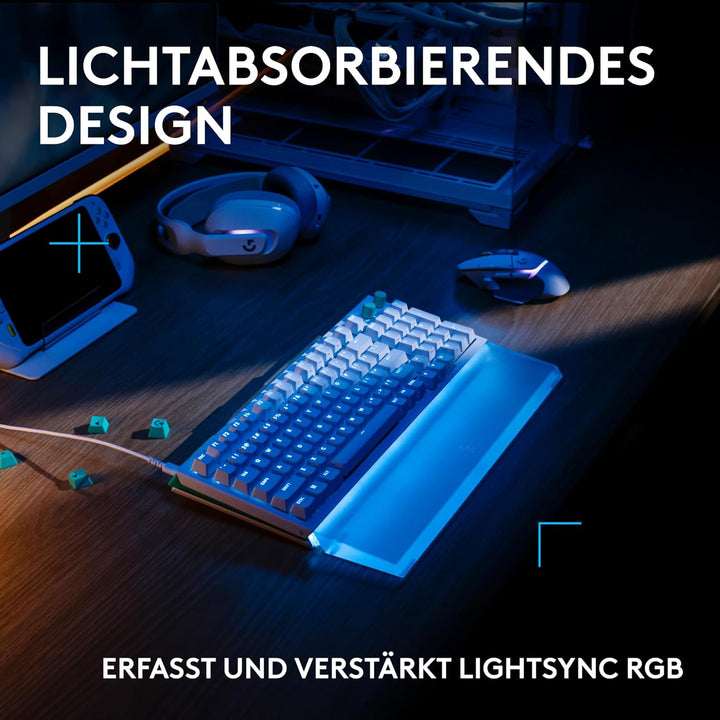 Logitech G G512 X PALM REST 98, LIGHTSYNC RGB Acryl-Handballenauflage mit Lichtleistenverstärkung, l