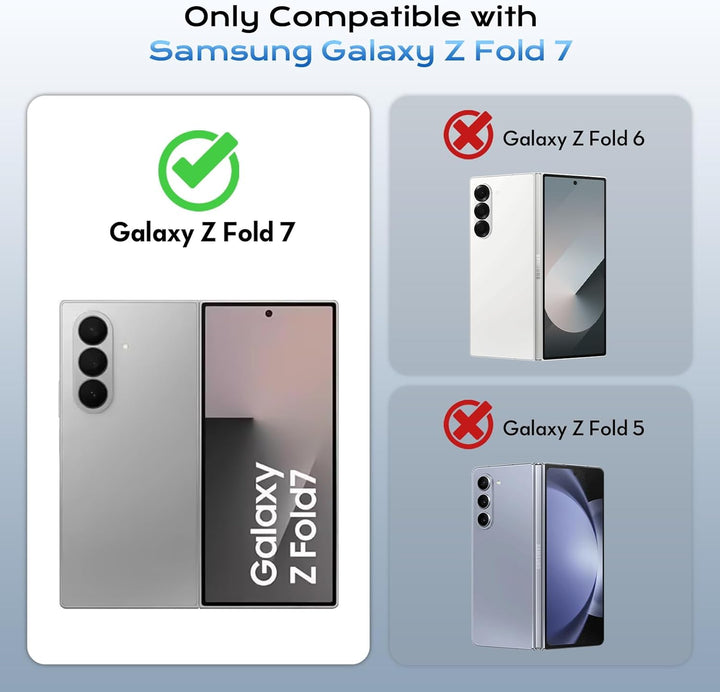 für Samsung Galaxy Z Fold 7 Hülle [Kompatibel mit MagSafe] mit Displayschutzfolie, Hart PC Ultra Dün