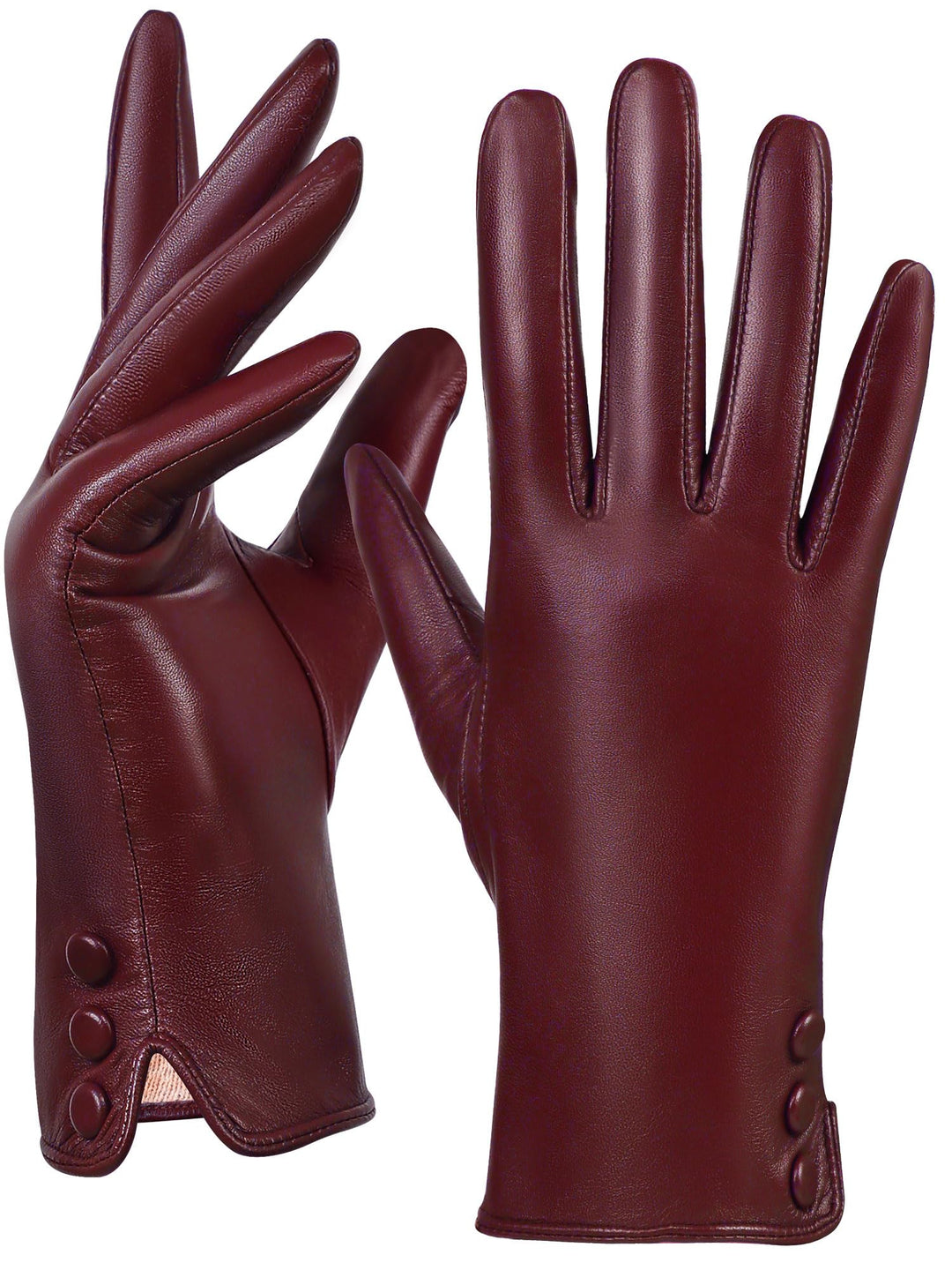 GSG SINCE 1998 Lederhandschuhe Damen Gefüttert aus Chromfreiem Echtleder – Wollfutter/Fleecefutter S