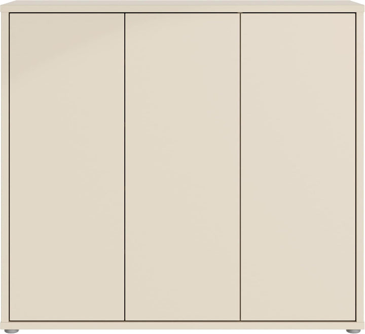 Forte Alice Springs Schuhschrank 100 110, Flurschrank mit 3 Türen und 8 Einlegeböden, Holzwerkstoff,