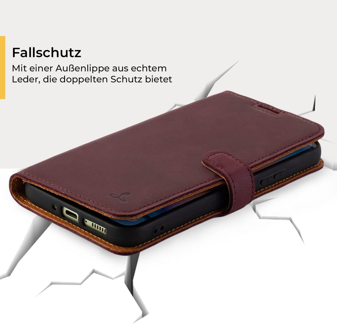 Snakehive Galaxy A54 Hülle Leder | Stylische Handyhülle mit Kartenhalter & Standfuss | Handyhülle Sc