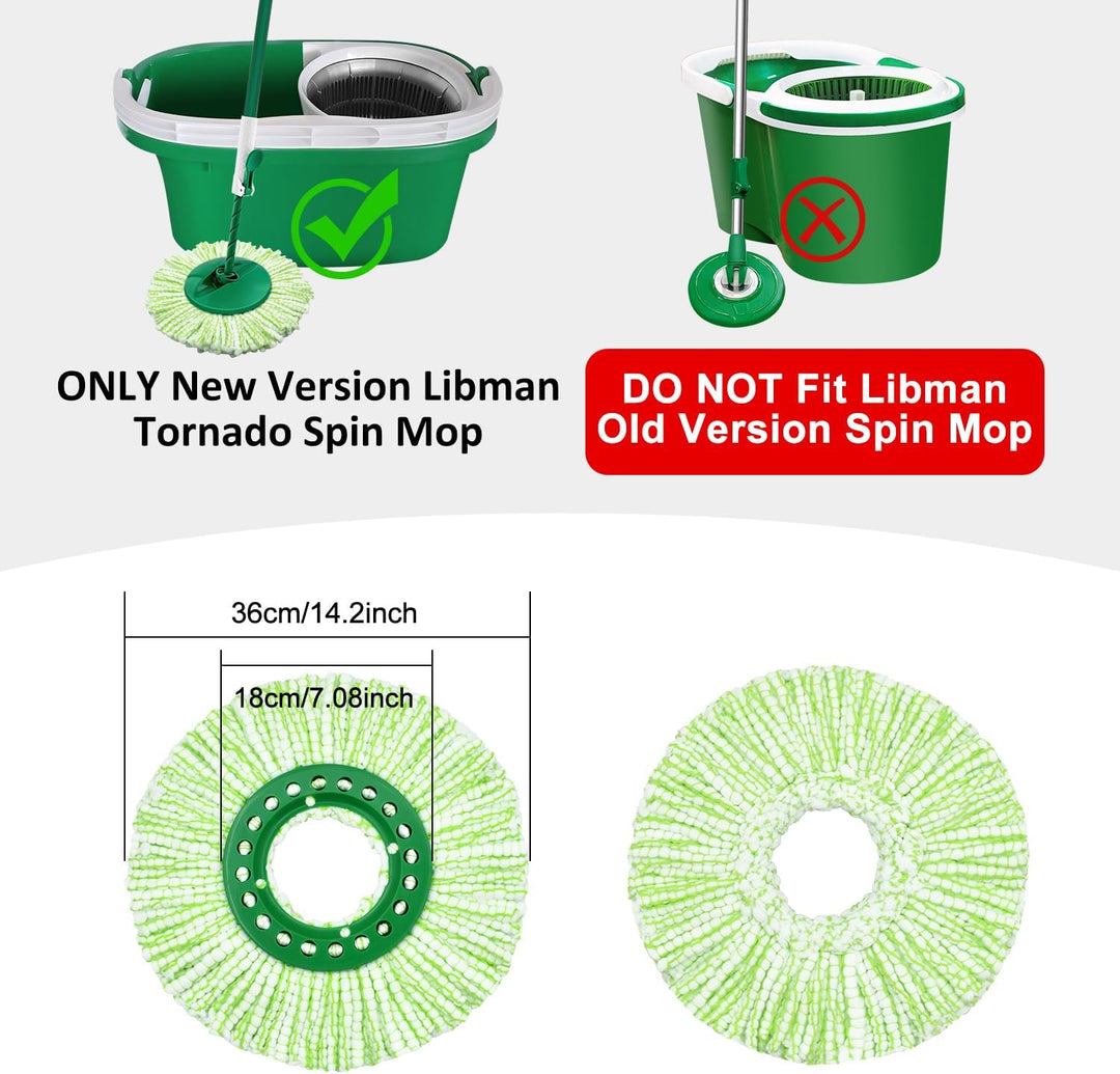 Tornado Spin Moppkopf, kompatibel mit Libman, Spin Mopp-System, maschinenwaschbar und wiederverwendb