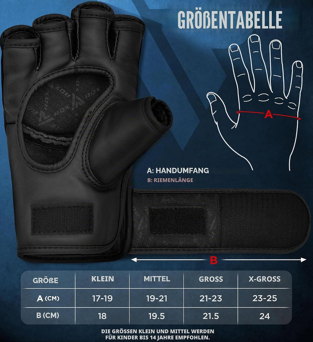 RDX Profi MMA Handschuhe Grappling Sparring Training, Maya Hide Leder, Kickboxen Kampfsport Gepolste