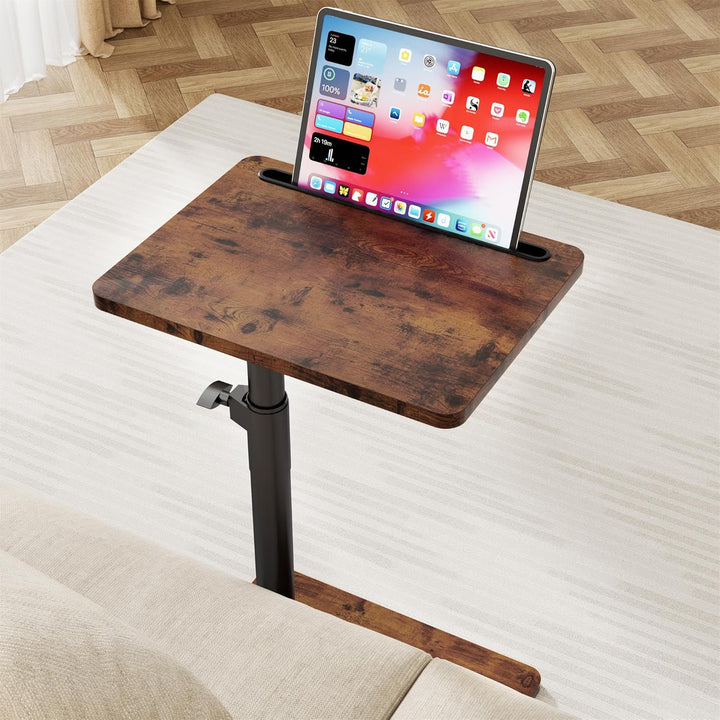 YUHFERA Couch Beistelltisch - 360° schwenkbarer höhenverstellbar Couchtisch/Holz Sofatisch,Sofa Arml