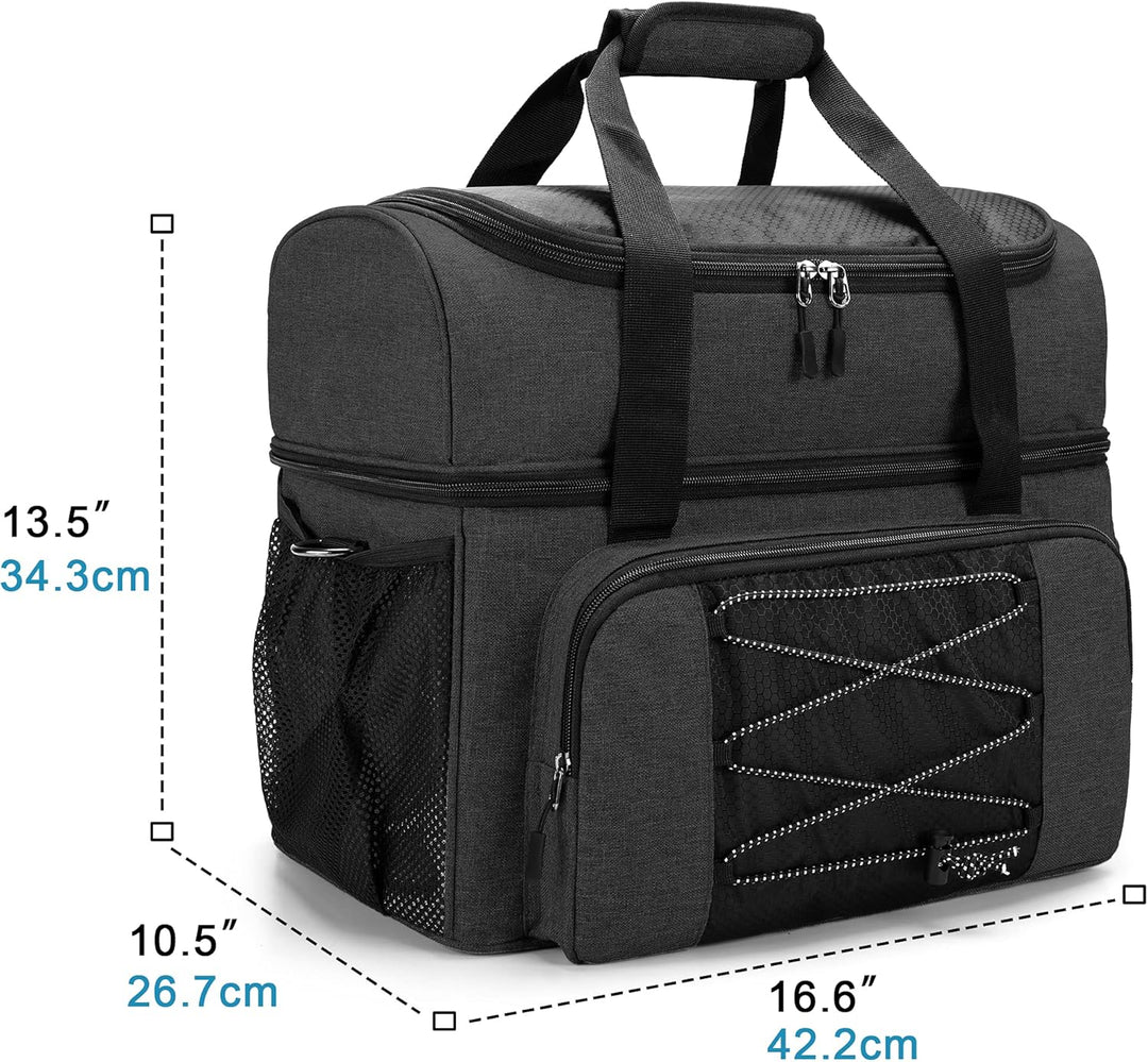 DSLEAF Bowlingtasche für 2 Bälle mit Holzballhalter und gepolsterter Trennwand, EIN Paar Bowlingschu