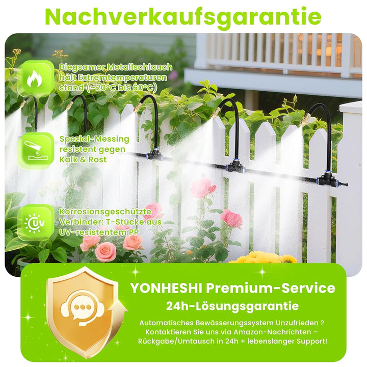 Bewässerungssystem- 360° Rundum-Bewässerung - Wassersparend,für Garten, Gewächshaus,balkon garten, H
