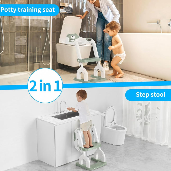 Toilettensitz Kinder mit Treppe, Upgraded WC Aufsatz für Kinder für Jungen und Mädchen, 2-in-1 Toile