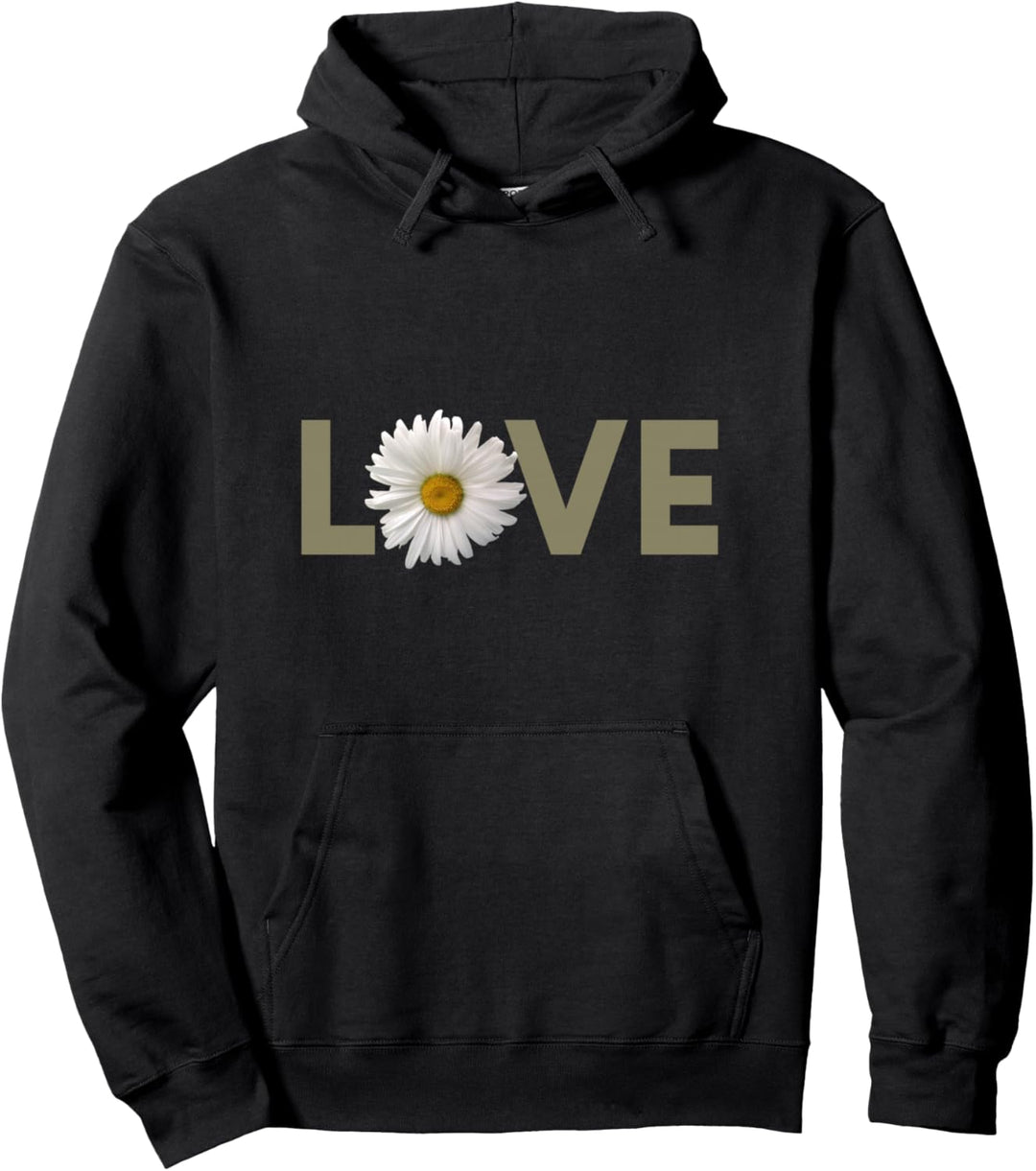 Love Word Gänseblümchen Pullover Hoodie