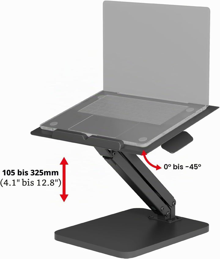 Maclean Schreibtischständer für Monitor oder Laptop | Höhenverstellbar 105-325 mm | Gasfedermechanis