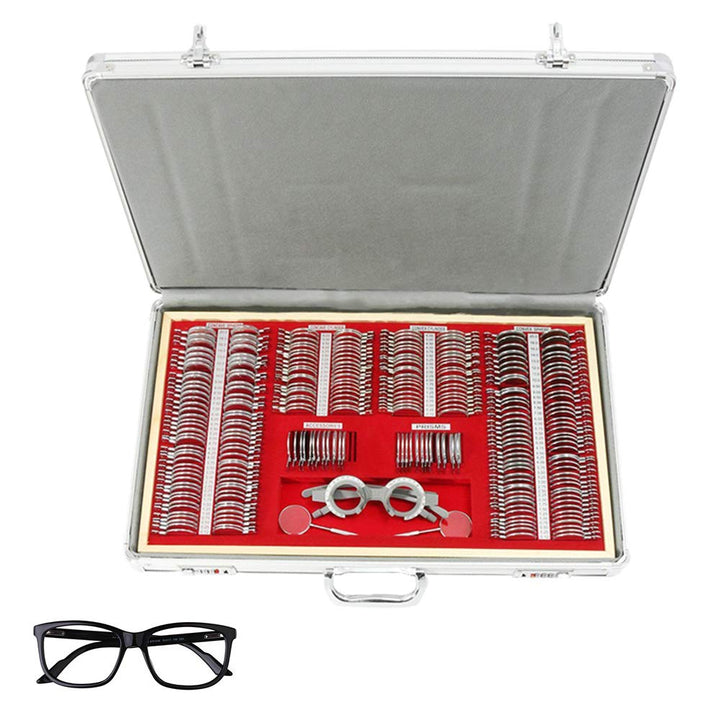 HINOPY 266 Pcs Testlinsen-Set, Metal Optometry Optical Trial Lens Set Optometrie Metallrand Linse mi