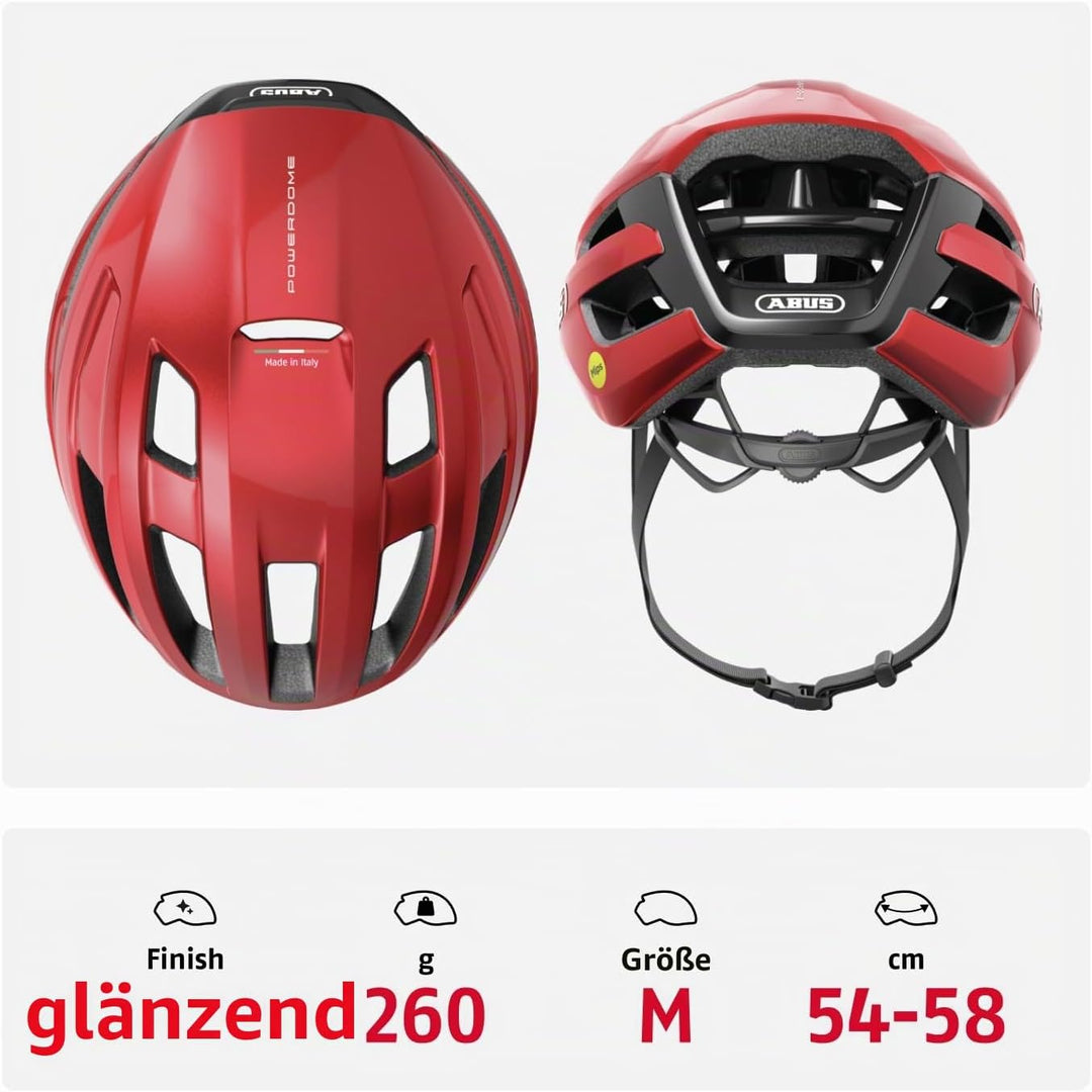 ABUS Rennradhelm PowerDome MIPS - leichter Fahrradhelm mit cleverem Belüftungssystem und Aufprallsch