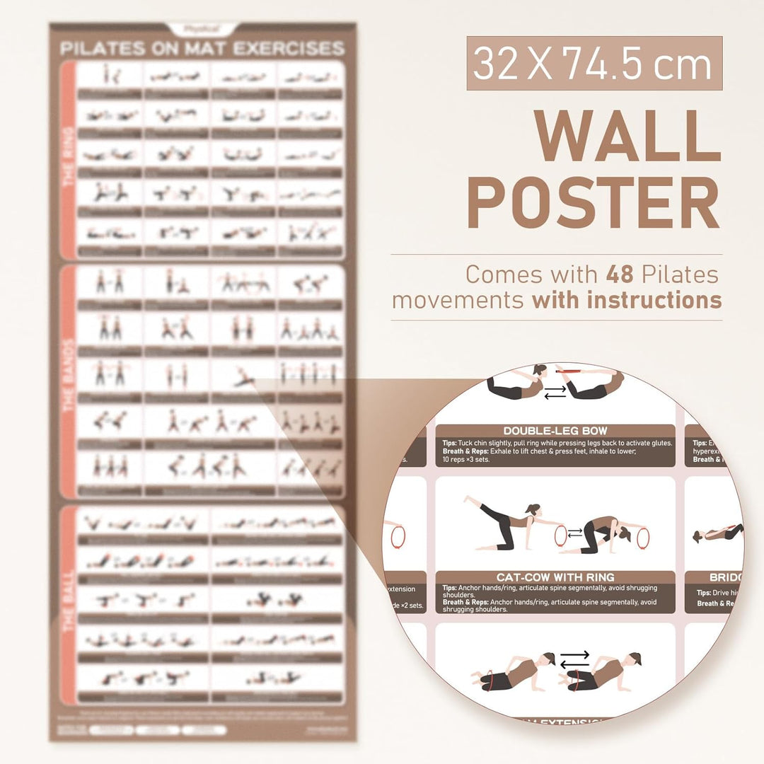 Pilates Set | 15in/ 38cm Pilates Ringe mit 1x Klein Pilates Ball, 3X Widerstandsbänder und 2X Stretc