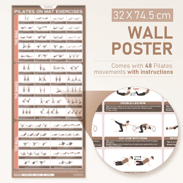 Pilates Set | 15in/ 38cm Pilates Ringe mit 1x Klein Pilates Ball, 3X Widerstandsbänder und 2X Stretc