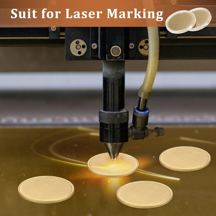 20 Stück Messing Rohling Münze, 40MM DIY Brass Coin, TOOSOAR Material für Faserlaser-Gravurmaschine
