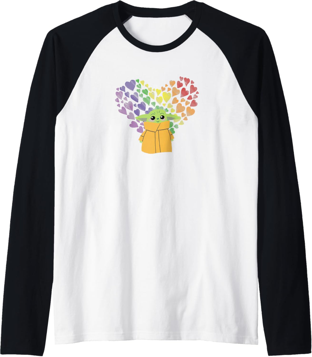 Star Wars The Mandalorian The Child Rainbow Hearts Raglan