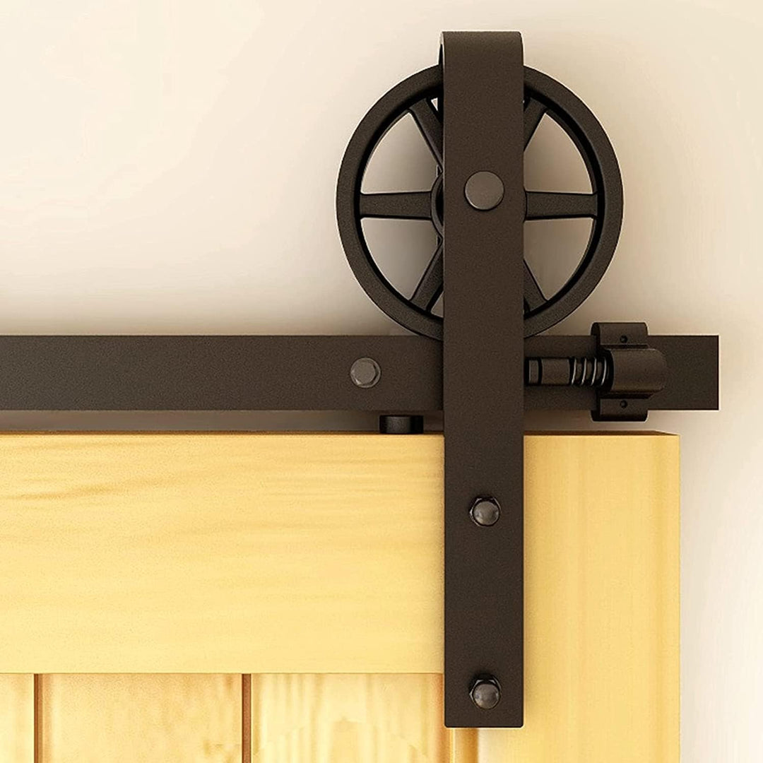 Schiebetürbeschlag 274cm Schiebetüren Schiebetürsystem Komplettset Laufschiene Rollen Set Schwarz fü
