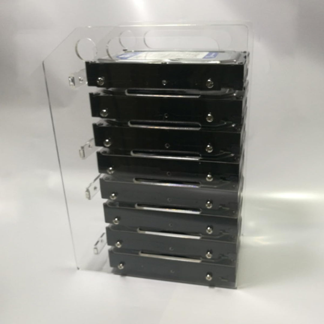 Kisangel Transparentes 3,5 Zoll Acryl Festplatten Rack mit 8 Lagen für Einfache Montage und Wärmeabl