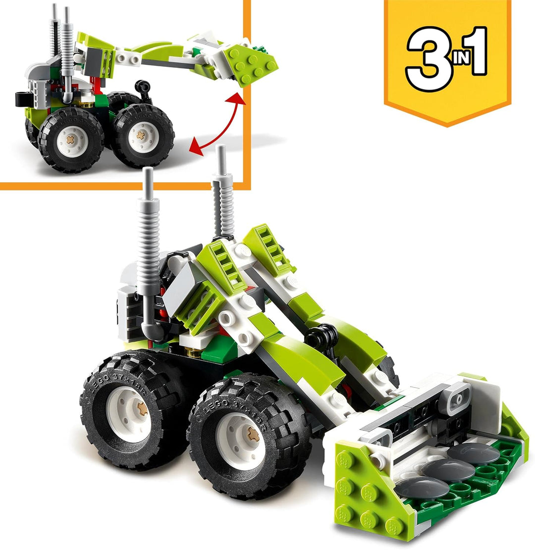 LEGO 31123 Creator 3-in-1 Geländebuggy, Quad, Kompaktlader, Spielzeug-Fahrzeuge für Kinder ab 7 Jahr