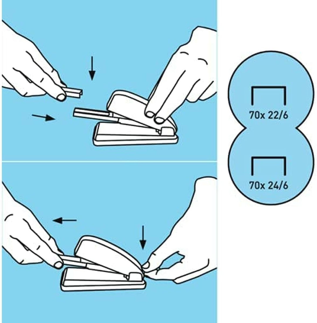 Petrus Klassisches Heftgerät, Metall, Modell 226 WOW, weiss, weiss