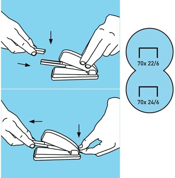 Petrus Klassisches Heftgerät, Metall, Modell 226 WOW, weiss, weiss