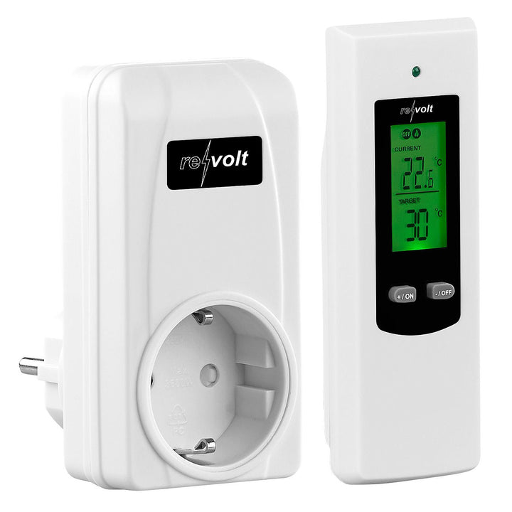 revolt Funkthermostat: Steckdosen-Thermostat mit mobiler Steuereinheit für Heiz- & Klimagerät (Tempe