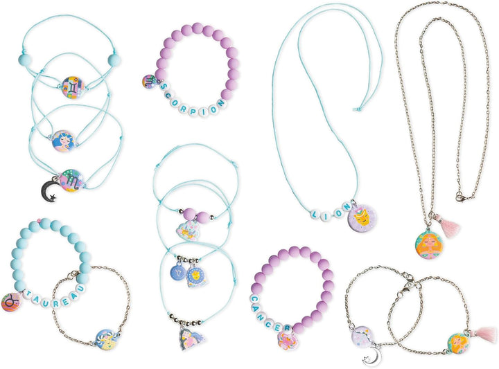 Janod - Bastelset 14 Astro-Schmuckstücke - Les Ateliers Bijoux - Kreatives Hobby Kinder - 12 Armbänd
