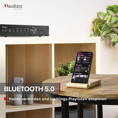 Audizio AD220B - HiFi-Stereo-Verstärker, Bluetooth Verstärker für Lautsprecher und HiFi Anlage, Ampl