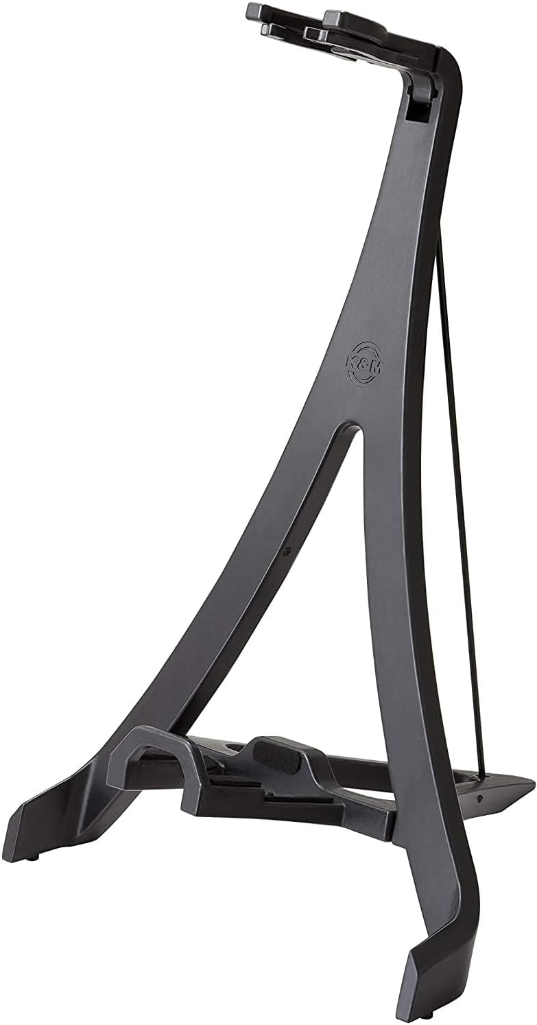 K&M 17650 E+A-Gitarrenständer Carlos, Schwarz - Filz-Auflage, - Für Akustik- und E-Gitarren universa