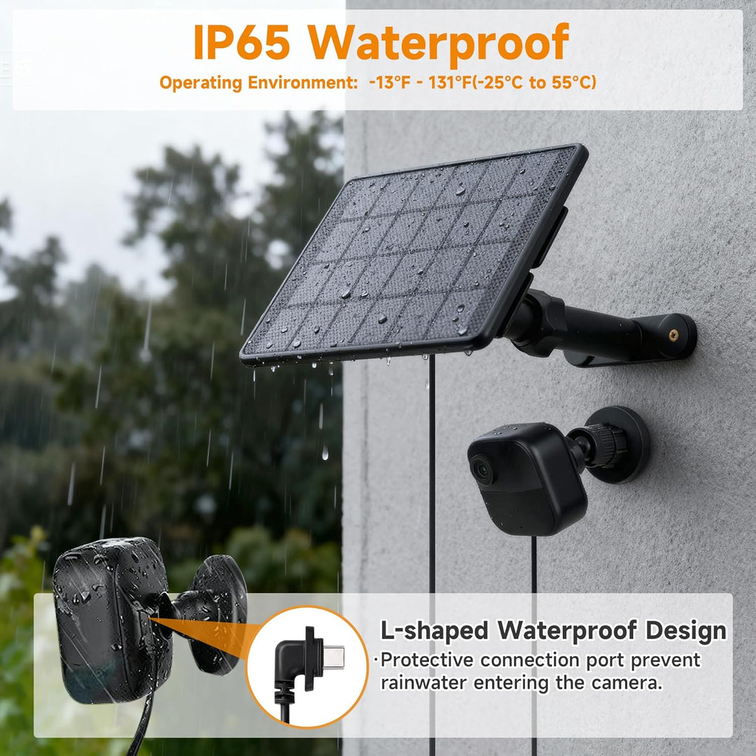 Solarpanel für Blink Kamera Outdoor 4, 6W Blink Kamera Solarmodul Kompatibel mit Blink Outdoor(3rd G