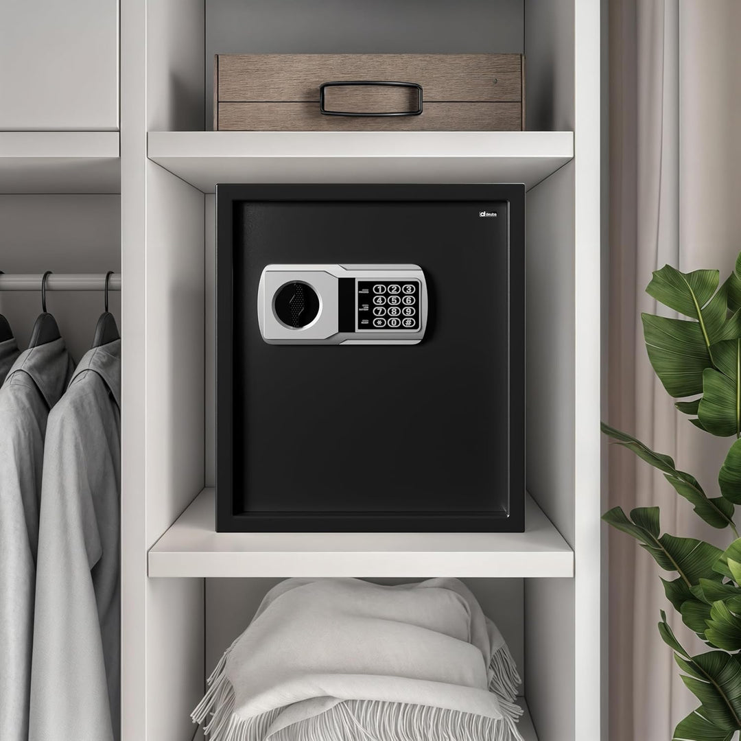 DEUBA® XXL elektr. Tresor 35x40x40cm 4mm Türstärke Doppelstahlbolzen Innenbeleuchtung inkl. Montagem
