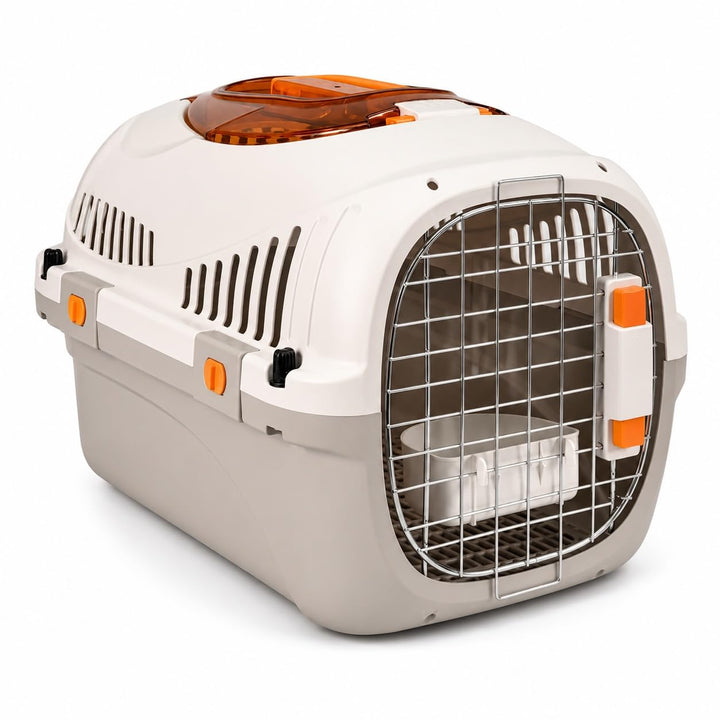 SNOEKIE Katzen Transportbox mit 2 Öffnungen, 49,5 x 32 x 32,6 cm, Haustierbox für Katzen &amp; kleine Hu
