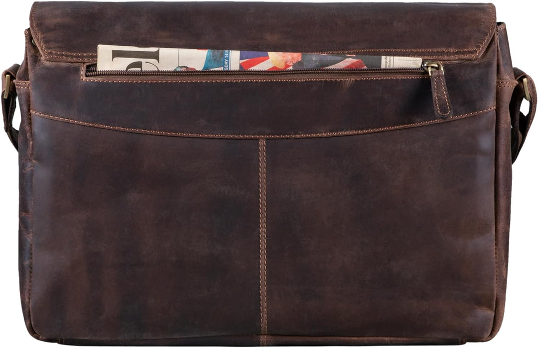 STILORD 'Marvin' Ledertasche Umhängetasche Modernes Vintage Design 15.6 Zoll Laptoptasche grosse Uni
